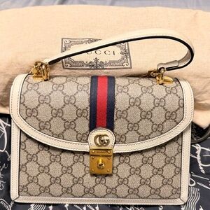 Gucci Beige and Navy Shoulder Bag